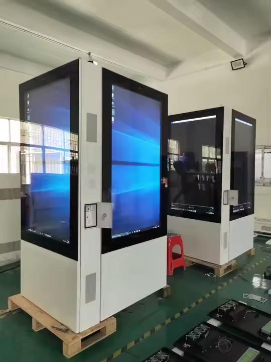 49 55 65 дюймов на открытом воздухе AG AR Glass 4K Двусторонние цифровые вывески с 4G